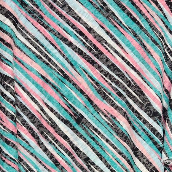 Catherines Top Womens 3X Geometric Stripes Layered Colorful 3/4 Sleeve - Picture 7 of 8